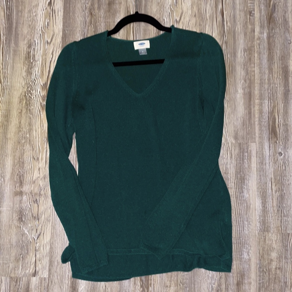 Green V-neck Sweater
